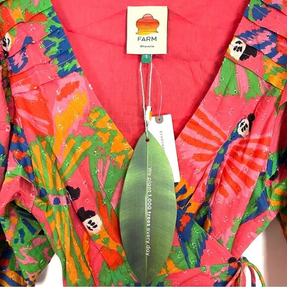 Farm Rio Macaw Ruffled Wrap Dress - Picture 5 of 14